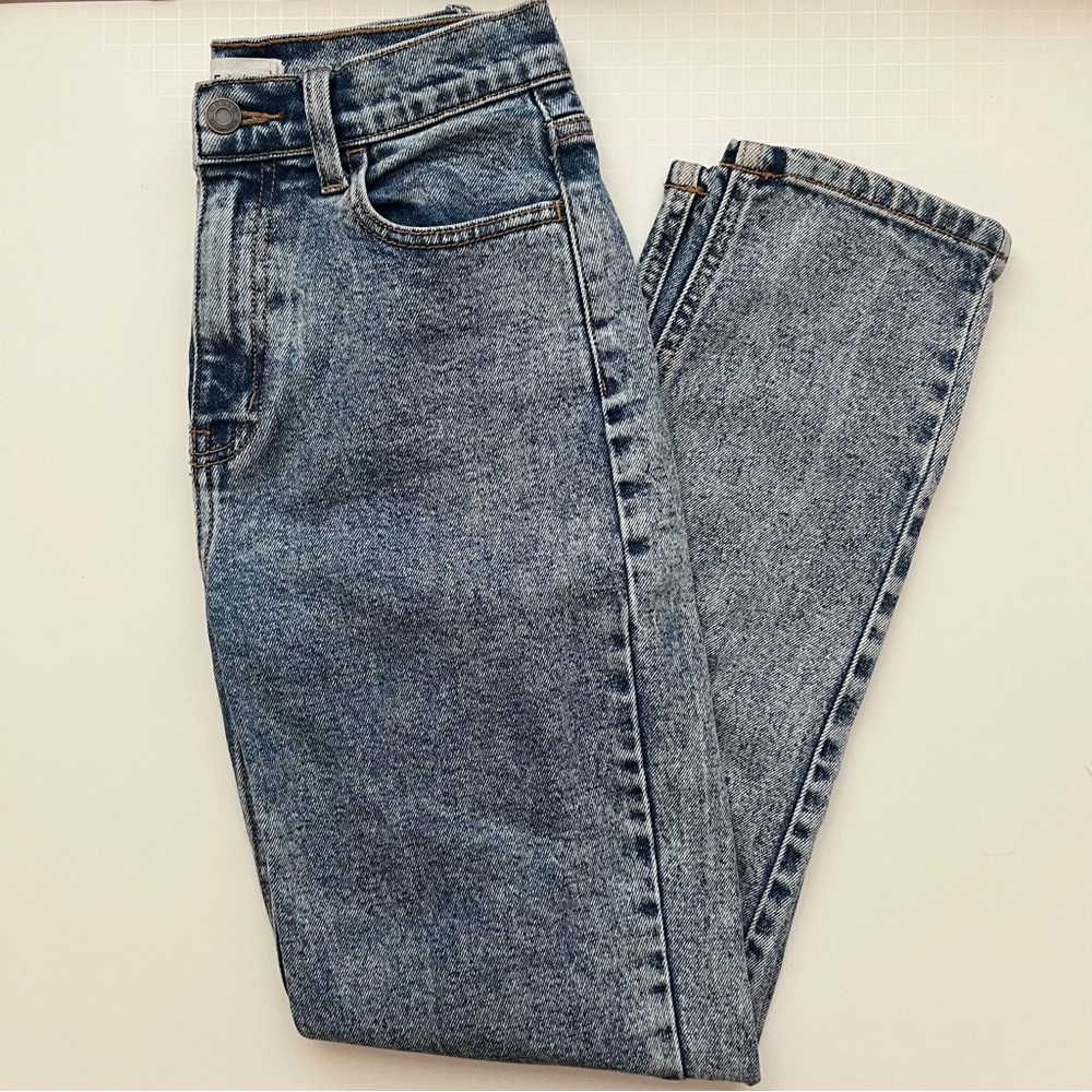 cello blue acid washed high waisted jeans